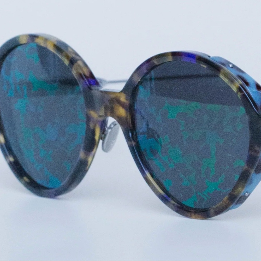 Christian Dior Umbrage Green Havana Round Sunglasses